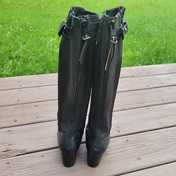 Timberland Black Leather Neoprene Knee High Equestrian Riding Style Tall Boots 8 - Picture 4 of 8